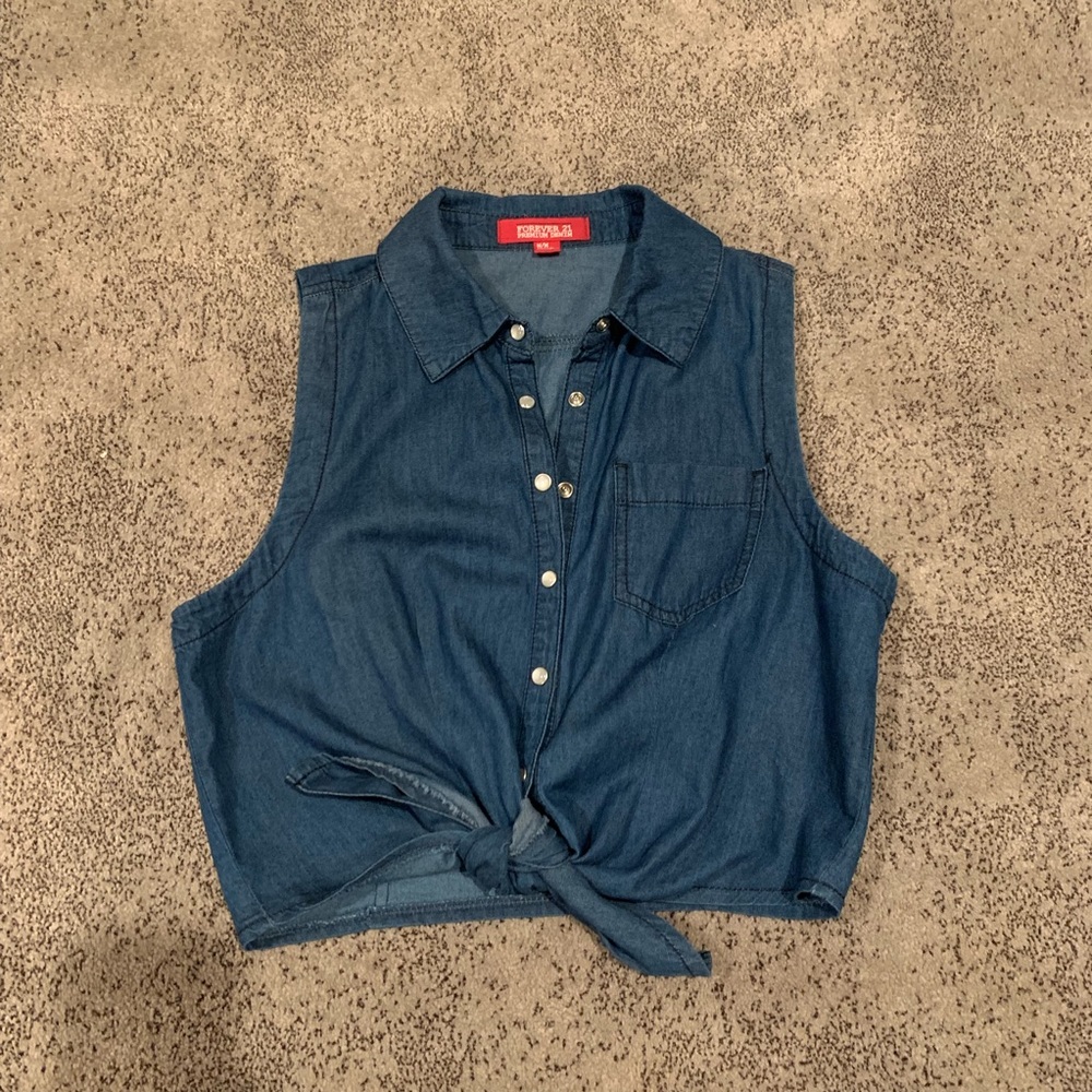 Forever 21 | Blue Tie-Front Top